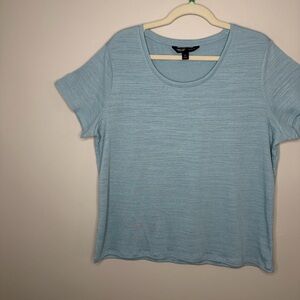 Simply Vera Vera Wang Sky Blue Short Sleeve Top Size XL